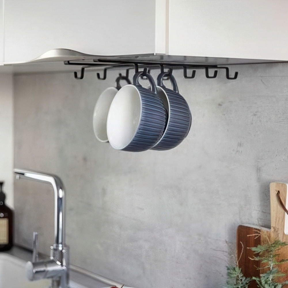 Under Cupboard Rack with 10 hooks, LARGE TASSENHALTER in the group Storage / Kitchen storage / Kitchen cabinet organizers / Under shelf storage at SmartaSaker.se (41299)