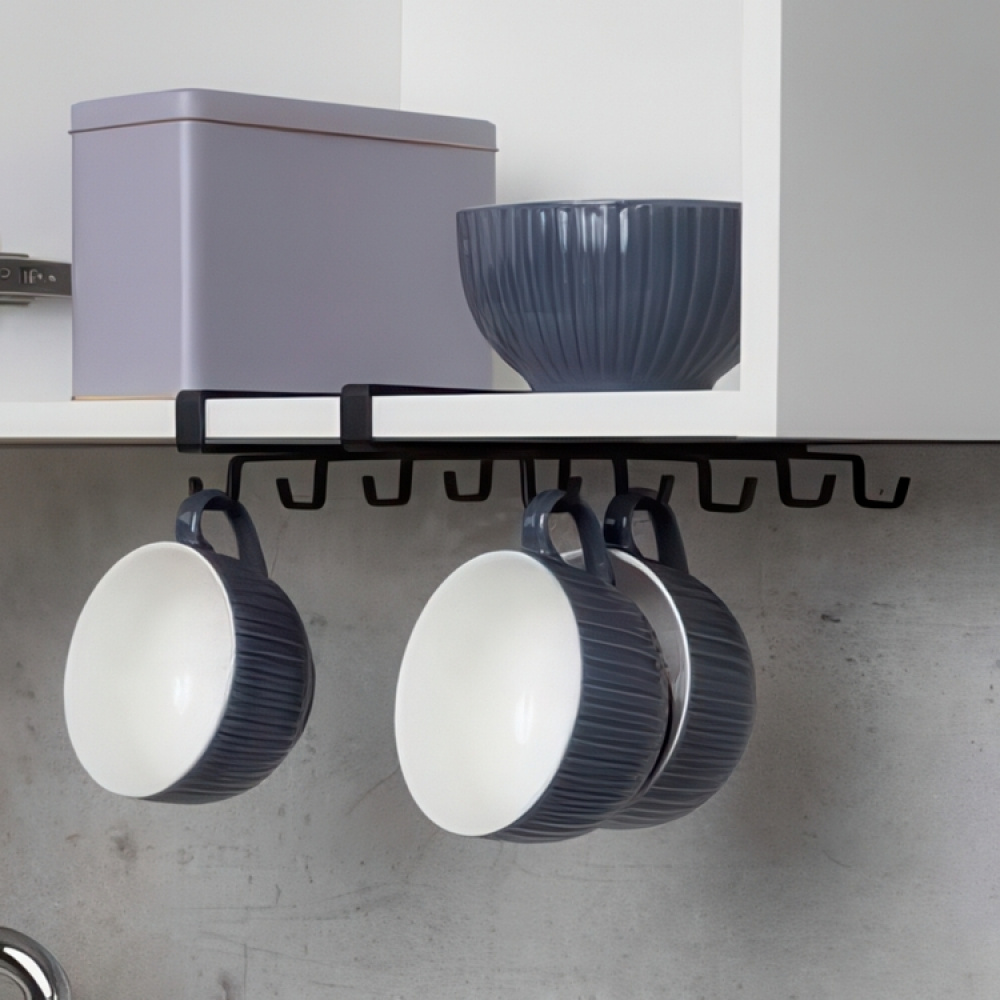 Under Cupboard Rack with 10 hooks, LARGE TASSENHALTER in the group Storage / Kitchen storage / Kitchen cabinet organizers / Under shelf storage at SmartaSaker.se (41299)