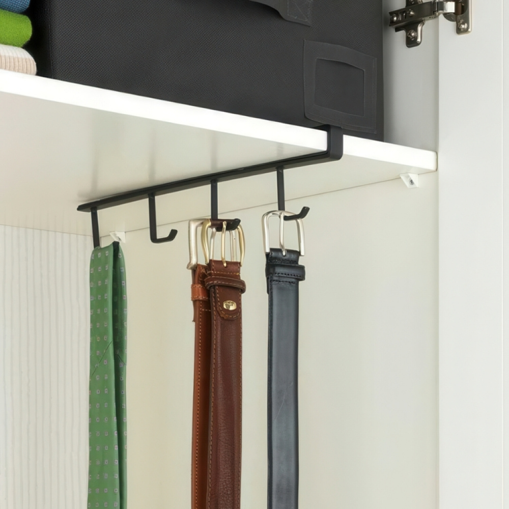 Under Cupboard Rack with 4 hooks, COFFEE CUP HANGER, Black in the group Storage / Kitchen storage / Kitchen cabinet organizers / Under shelf storage at SmartaSaker.se (41300)