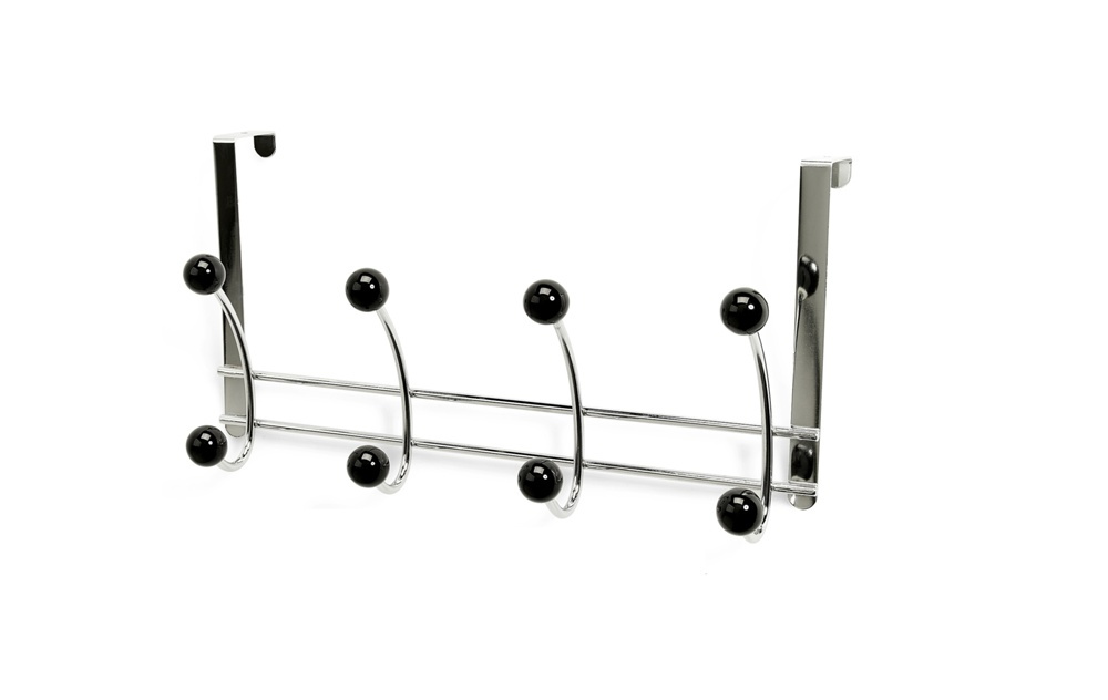 Hanger, over the door, BONNY, 4 krokar, Silver / Black in the group Storage / Bedroom storage / Over door hooks at SmartaSaker.se (41302)