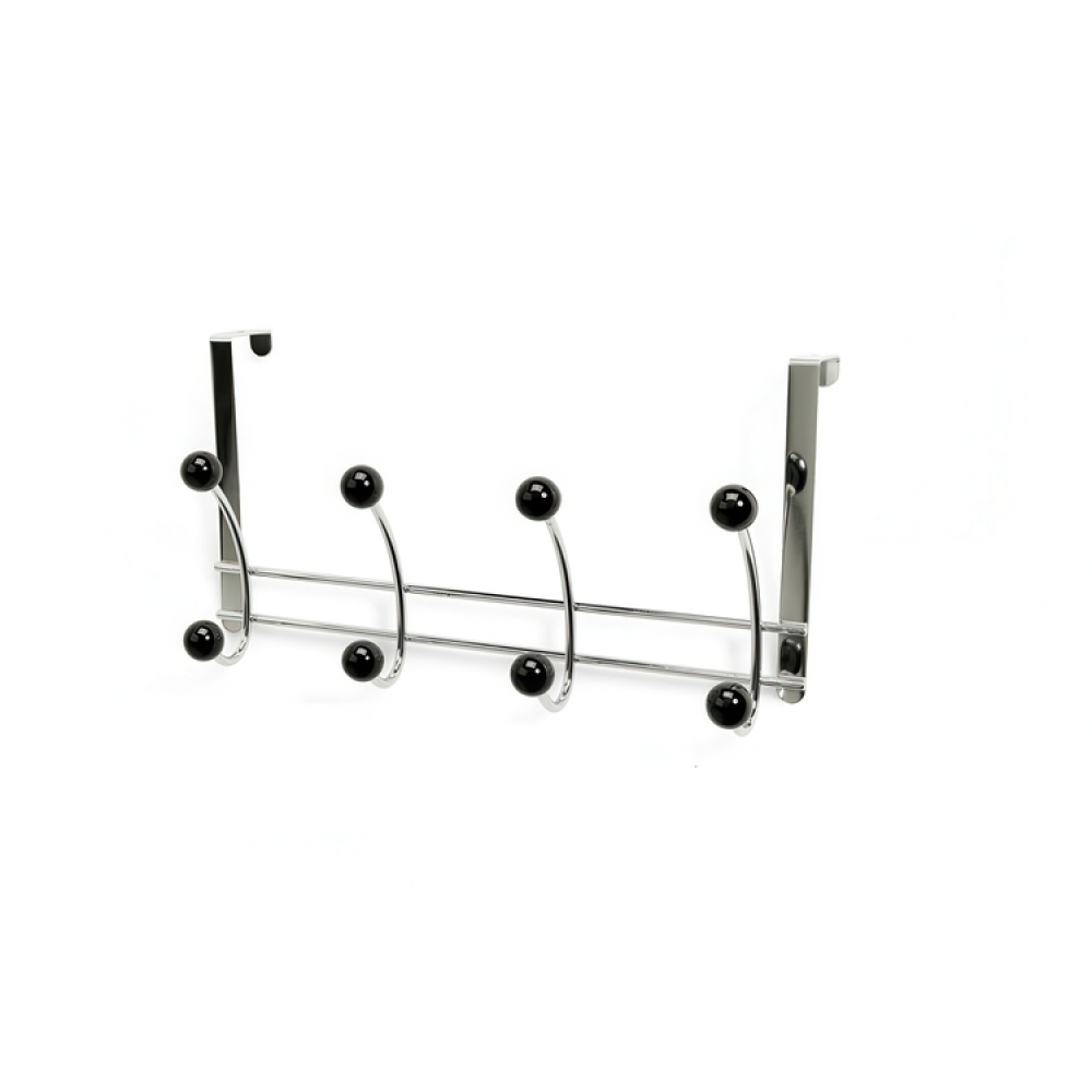 Hanger, over the door, BONNY, 4 krokar, Silver / Black in the group Storage / Bedroom storage / Over door hooks at SmartaSaker.se (41302)