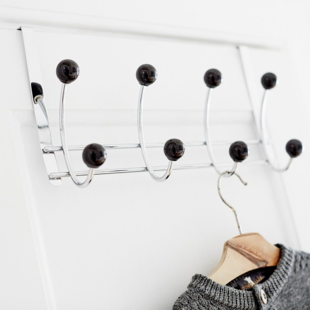Hanger, over the door, BONNY, 4 krokar, Silver / Black in the group Storage / Bedroom storage / Over door hooks at SmartaSaker.se (41302)