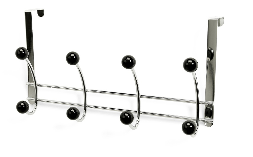 Hanger, over the door, BONNY, 4 krokar, Silver / Black in the group Storage / Bedroom storage / Over door hooks at SmartaSaker.se (41302)
