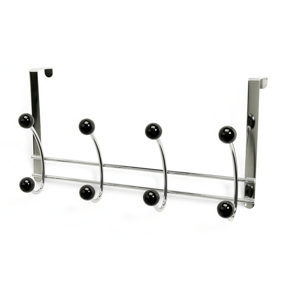 Hanger, over the door, BONNY, 4 krokar, Silver / Black in the group Storage / Bedroom storage / Over door hooks at SmartaSaker.se (41302)