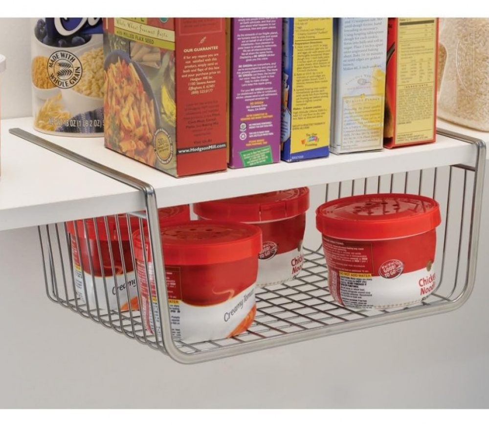 Hanging basket, Under shelf, ID PANTRY BASKET, 33 x 26 x H 15cm, Silver in the group Storage / Kitchen storage / Kitchen cabinet organizers / Under shelf storage at SmartaSaker.se (41308)