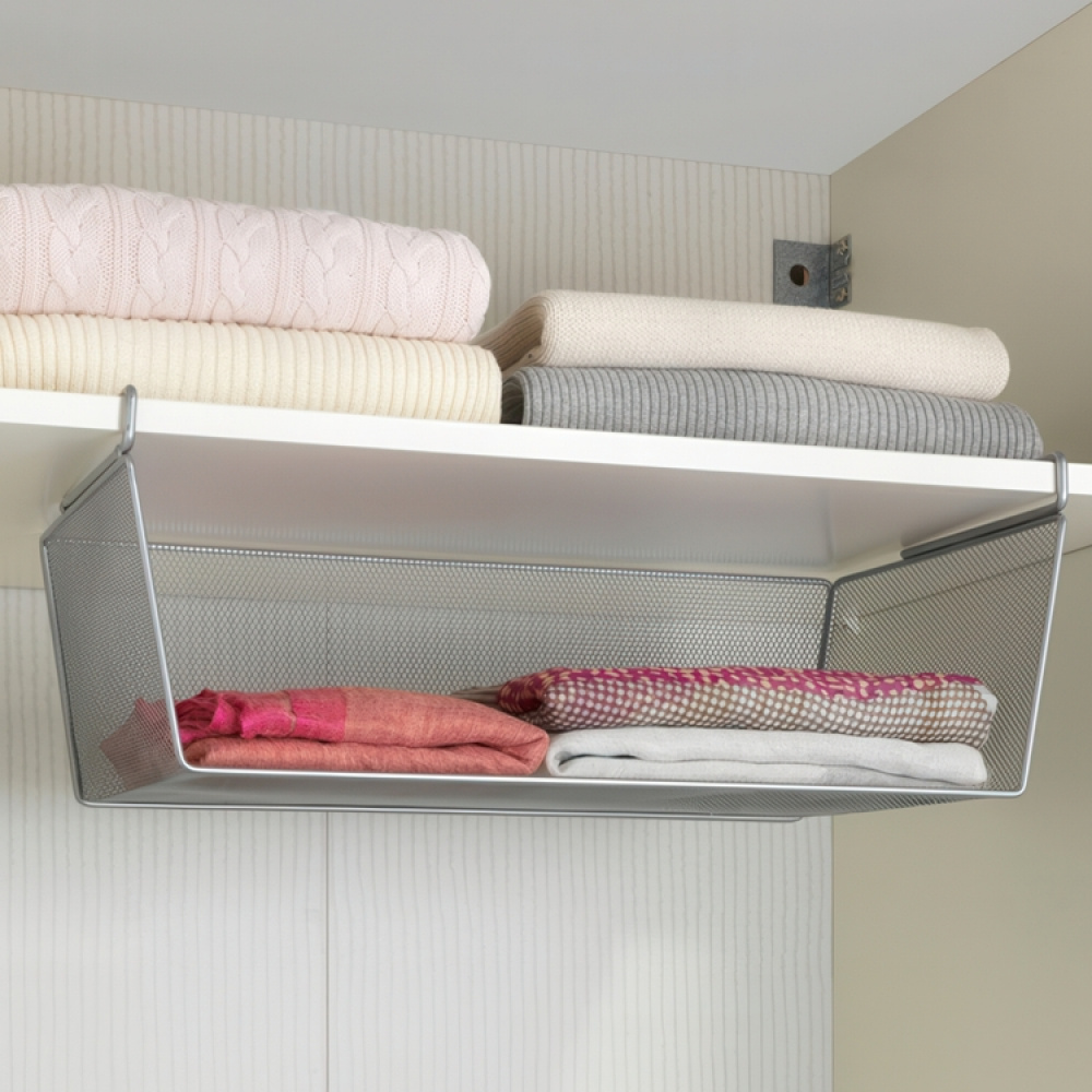 Under Shelf Storage Rack, Large, REGALEINHÄNGEKORB, 49 x 28 x H 18 cm, Silver-Grey in the group Storage / Kitchen storage / Kitchen cabinet organizers / Under shelf storage at SmartaSaker.se (41309)