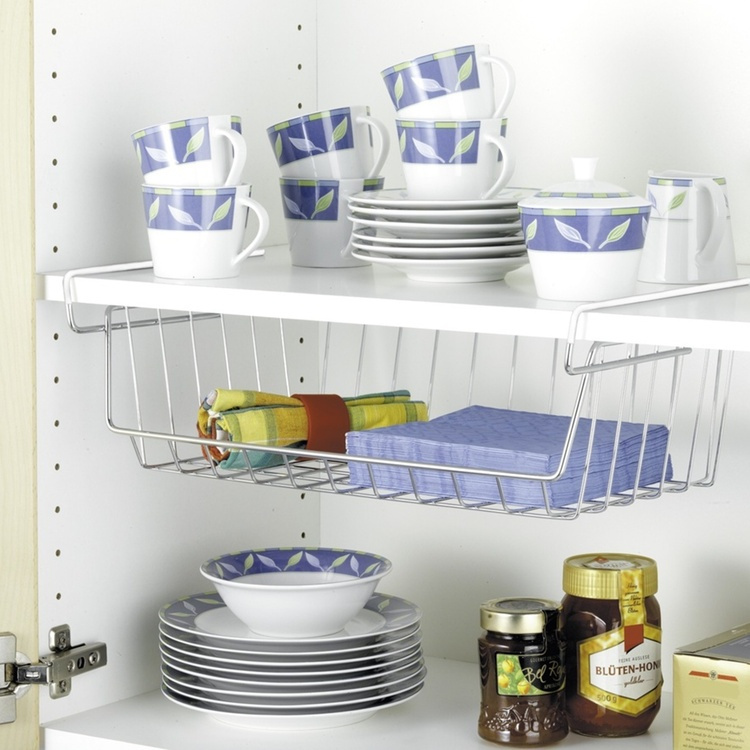 Hanging basket / Extra shelf, Large. HÄNGEKORB, 44x 27 x H 15 cm, Silver in the group Storage / Kitchen storage / Kitchen cabinet organizers / Under shelf storage at SmartaSaker.se (41310)