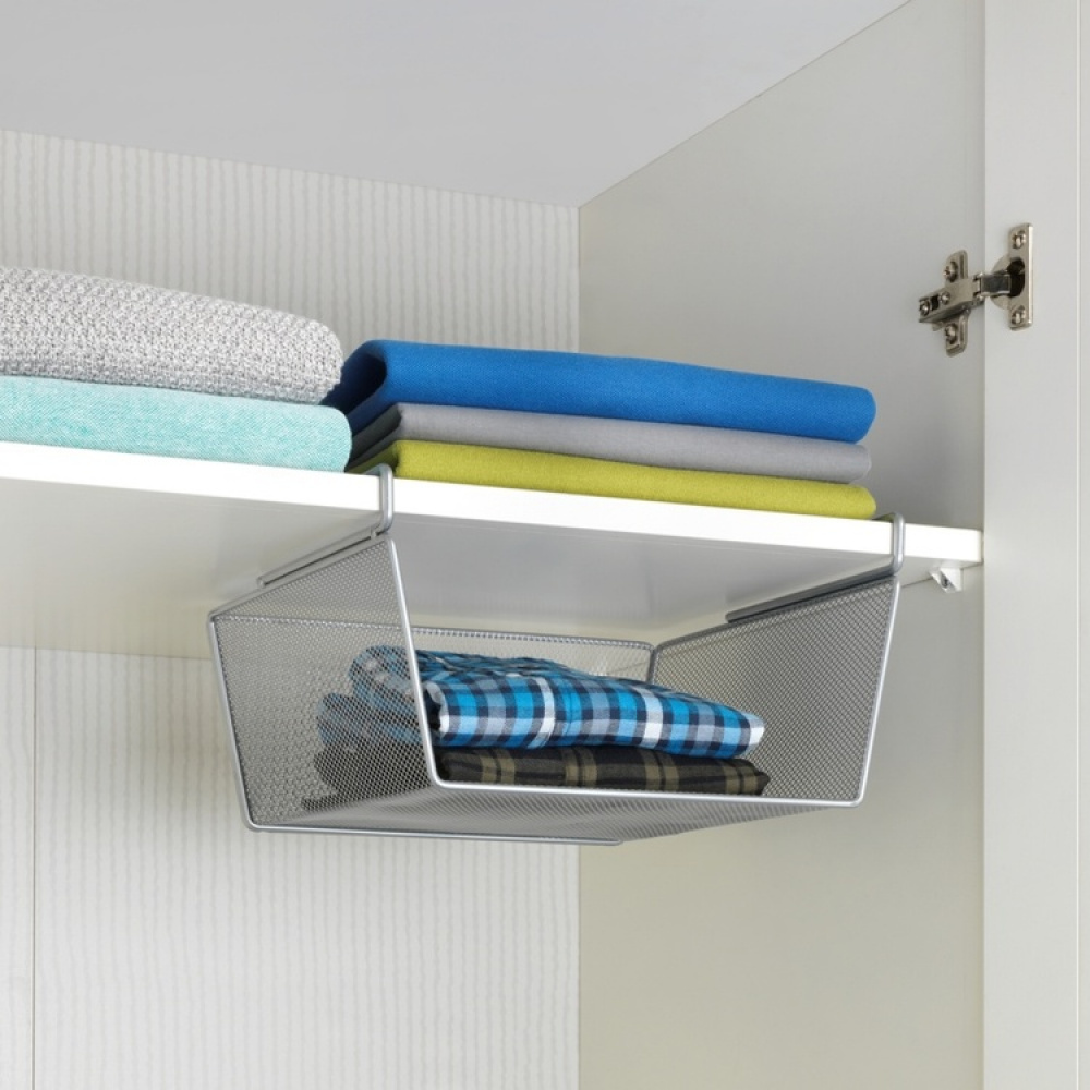 Under Shelf Storage Rack, REGALEINHÄNGEKORB, 27,5 x 28 x H 15 cm, Silver in the group Storage / Kitchen storage / Kitchen cabinet organizers / Under sink storage at SmartaSaker.se (41312)