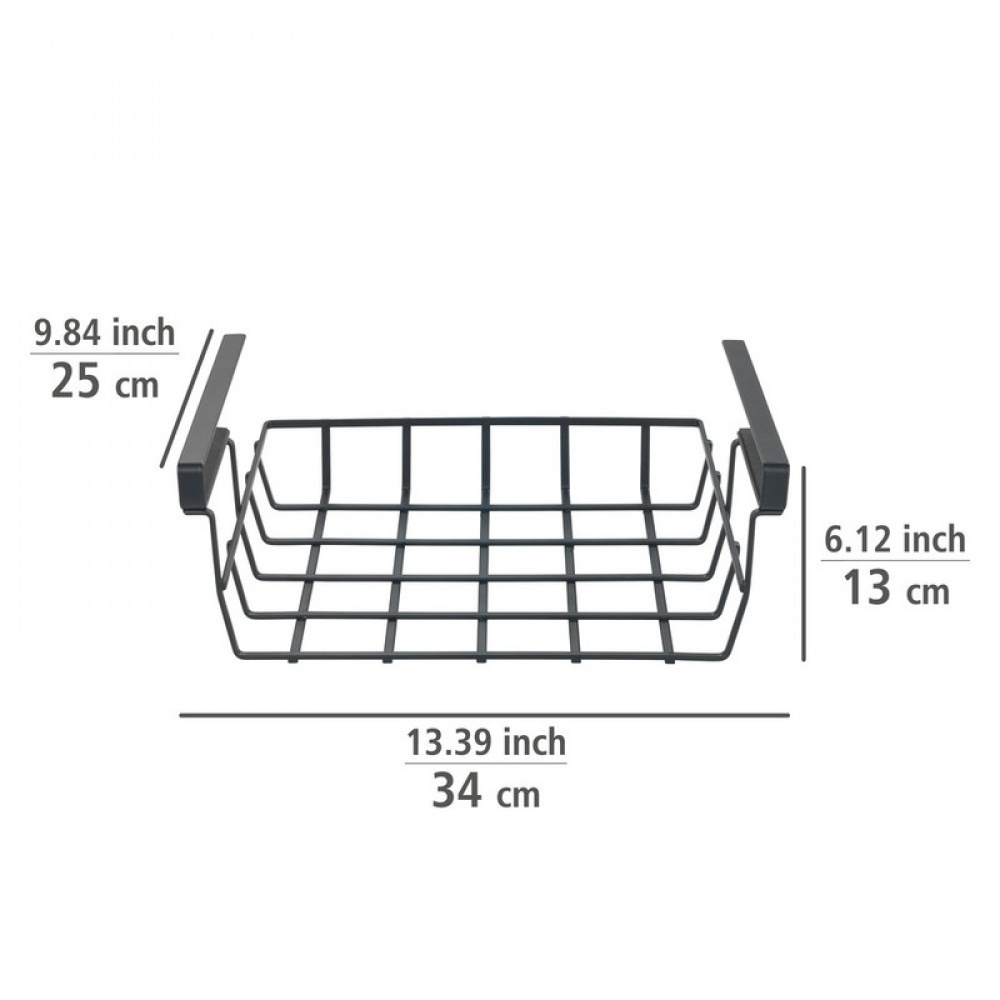 Hanging basket, Under shelf, PREMIUM PANTRY BASKET, 34 x 25 x H 13 cm, Black in the group Storage / Kitchen storage / Kitchen cabinet organizers / Under shelf storage at SmartaSaker.se (41313)