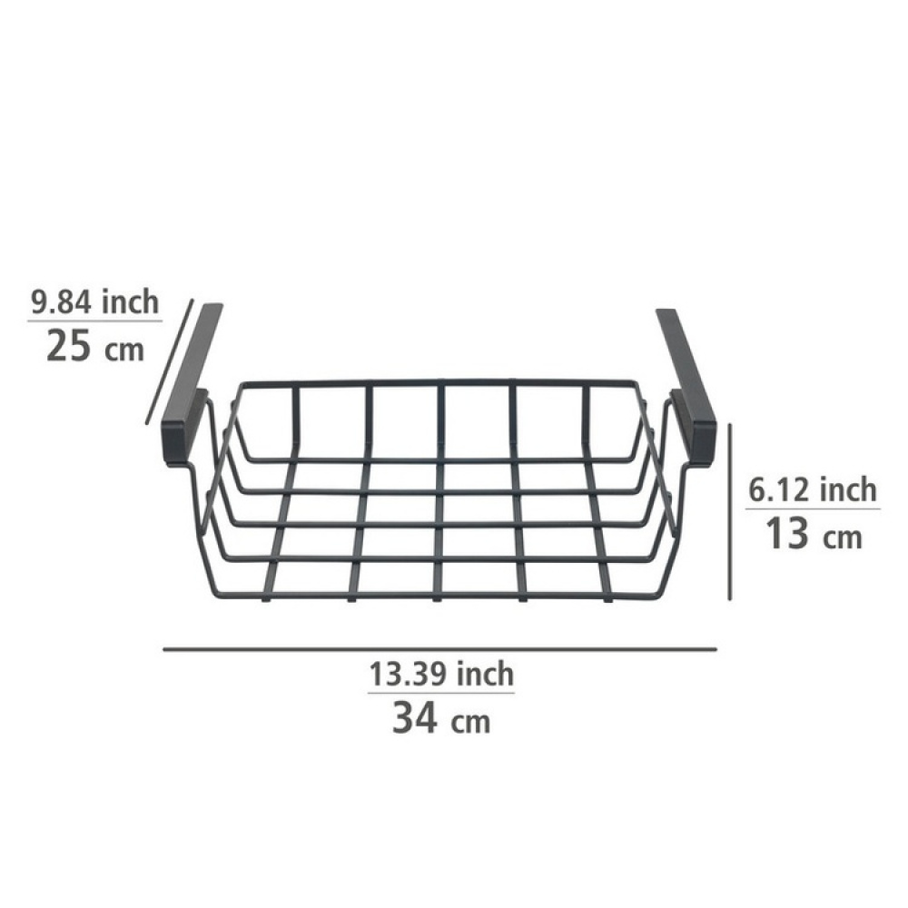Hanging basket, Under shelf, PREMIUM PANTRY BASKET, 34 x 25 x H 13 cm, Black in the group Storage / Kitchen storage / Kitchen cabinet organizers / Under shelf storage at SmartaSaker.se (41313)