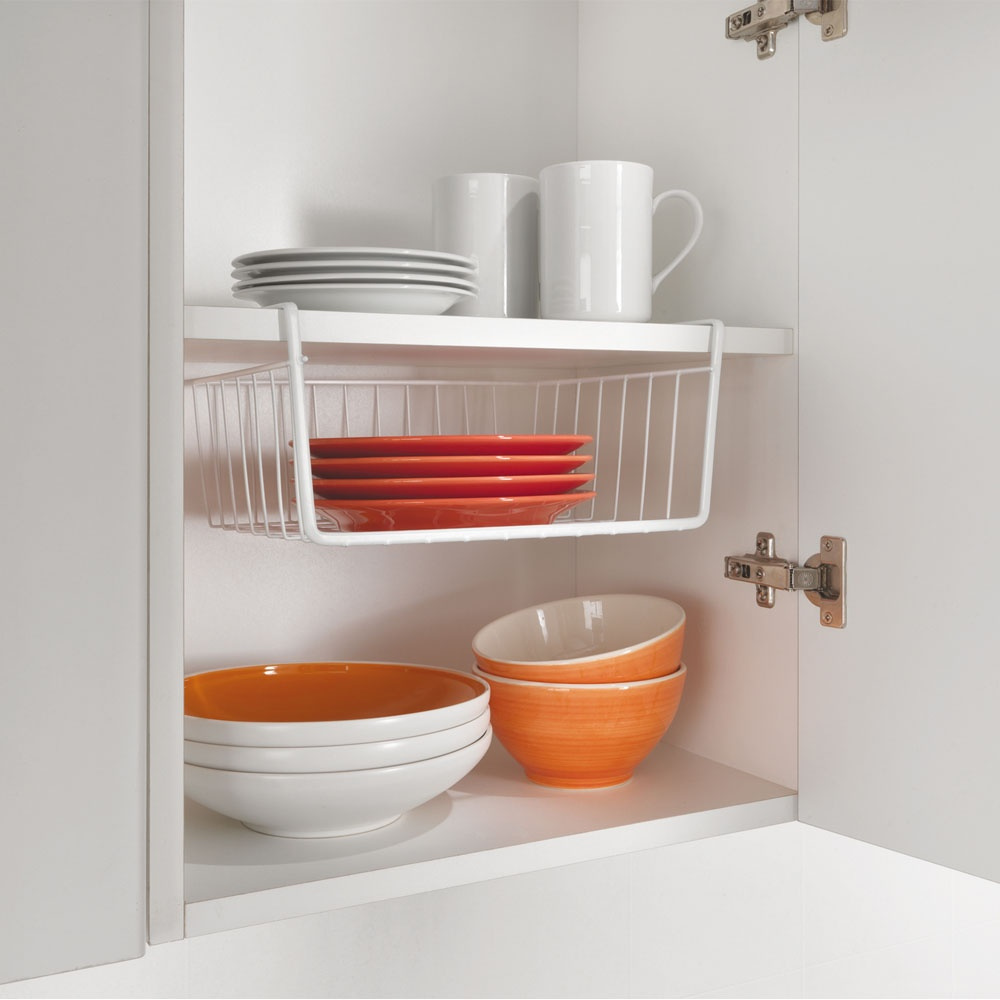 Hanging basket, BABATEX, 30 x 26 x H 14 cm, White in the group Storage / Kitchen storage / Kitchen cabinet organizers / Under shelf storage at SmartaSaker.se (41316)