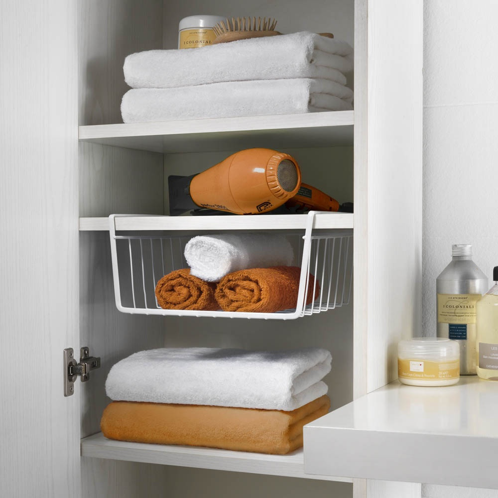 Hanging basket, BABATEX, 30 x 26 x H 14 cm, White in the group Storage / Kitchen storage / Kitchen cabinet organizers / Under shelf storage at SmartaSaker.se (41316)