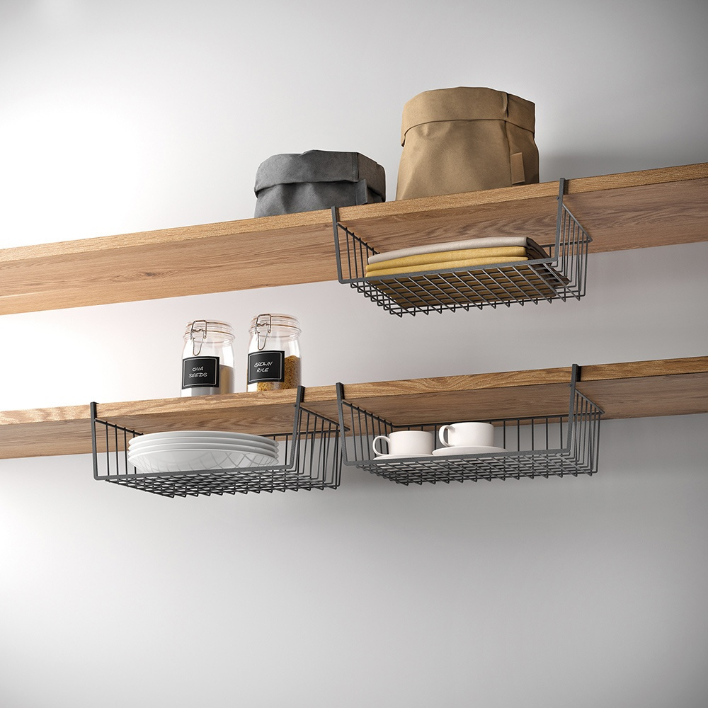 Hanging basket, LAVA LARGE, 40 x 26 x H 14 cm, Black in the group Storage / Kitchen storage / Kitchen cabinet organizers / Under shelf storage at SmartaSaker.se (41320)