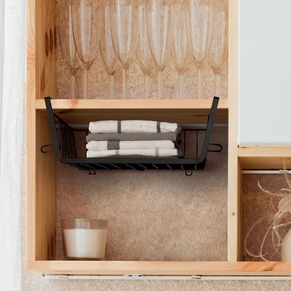 Hanging basket, Stackable, ÉTAGÈRE À SUSPENDRE, 31,5 x 31 x H 12 cm, Black in the group Storage / Kitchen storage / Kitchen cabinet organizers / Under shelf storage at SmartaSaker.se (41322)