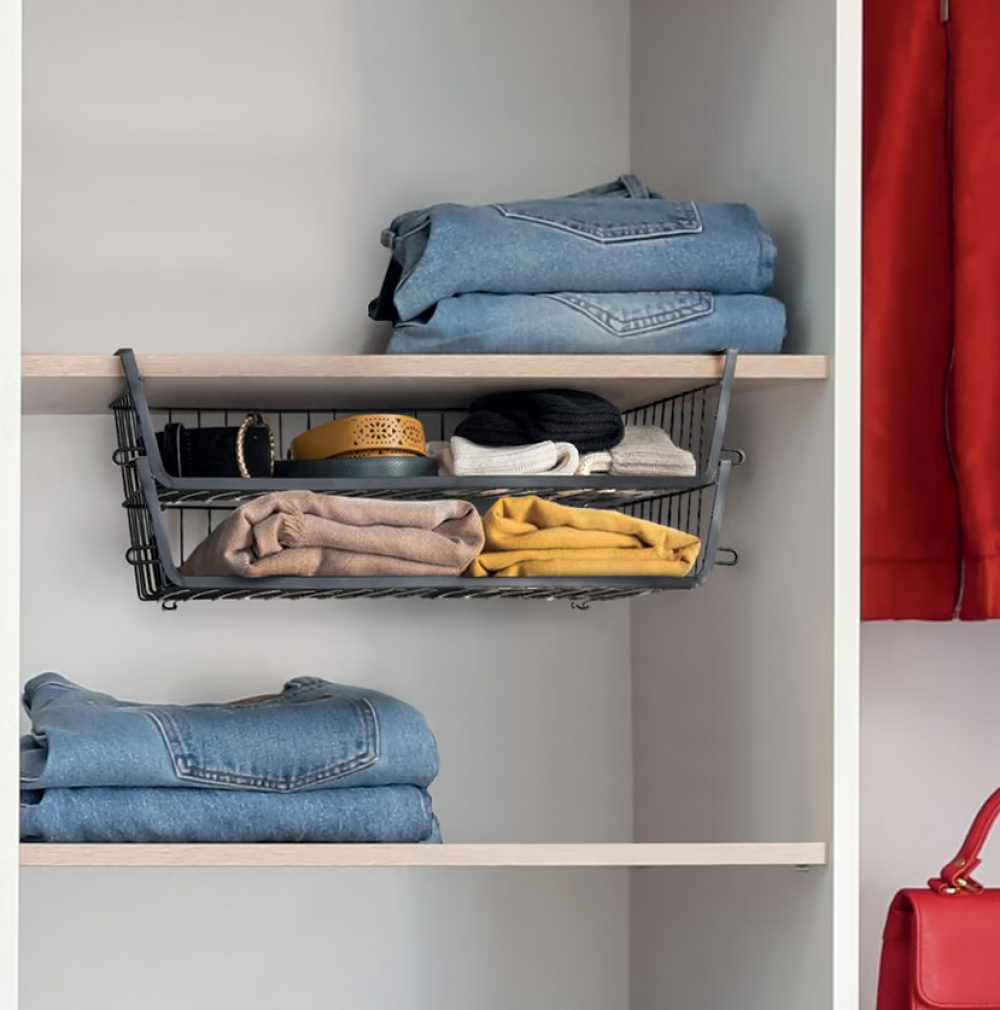 Hanging basket, Stackable, Large, ÉTAGÈRE À SUSPENDRE, 51,5 x 30 x H 11,5 cm, Black in the group Storage / Kitchen storage / Kitchen cabinet organizers / Under shelf storage at SmartaSaker.se (41323)
