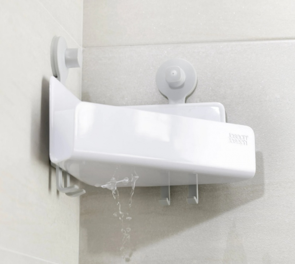 Corner Shower Shelf with Mirror, EASY STORE, 26.5 x 18 x H 22 cm, Joseph Joseph, White in the group Storage / Bathroom storage / Bath and shower caddies at SmartaSaker.se (41325)
