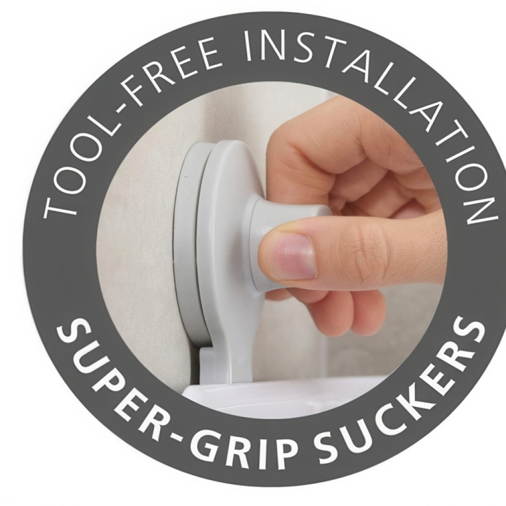 Corner Shower Shelf with Mirror, EASY STORE, 26.5 x 18 x H 22 cm, Joseph Joseph, White in the group Storage / Bathroom storage / Bath and shower caddies at SmartaSaker.se (41325)