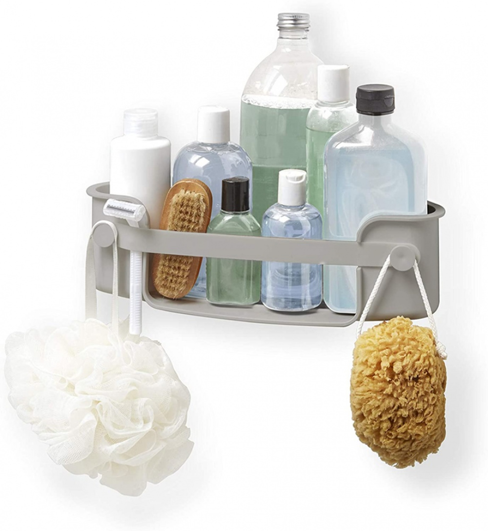 Corner shower basket with suction plug, FLEX GEL-LOCK, 19 x 30 x H 8 cm, Umbra, Grey in the group Storage / Bathroom storage / Bath and shower caddies at SmartaSaker.se (41326)