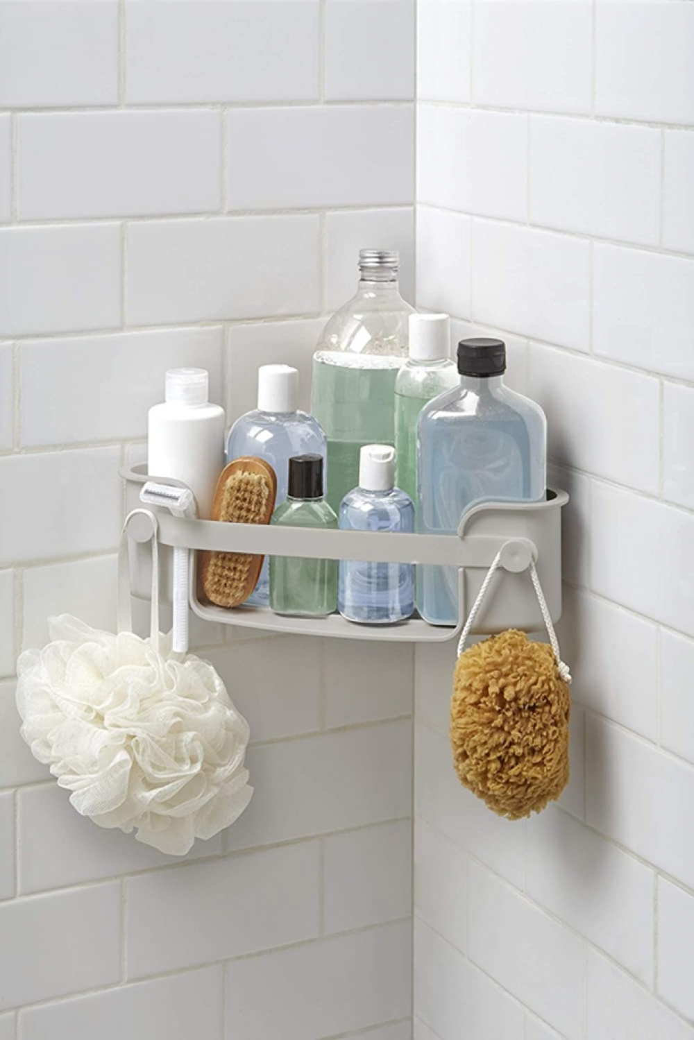 Corner shower basket with suction plug, FLEX GEL-LOCK, 19 x 30 x H 8 cm, Umbra, Grey in the group Storage / Bathroom storage / Bath and shower caddies at SmartaSaker.se (41326)