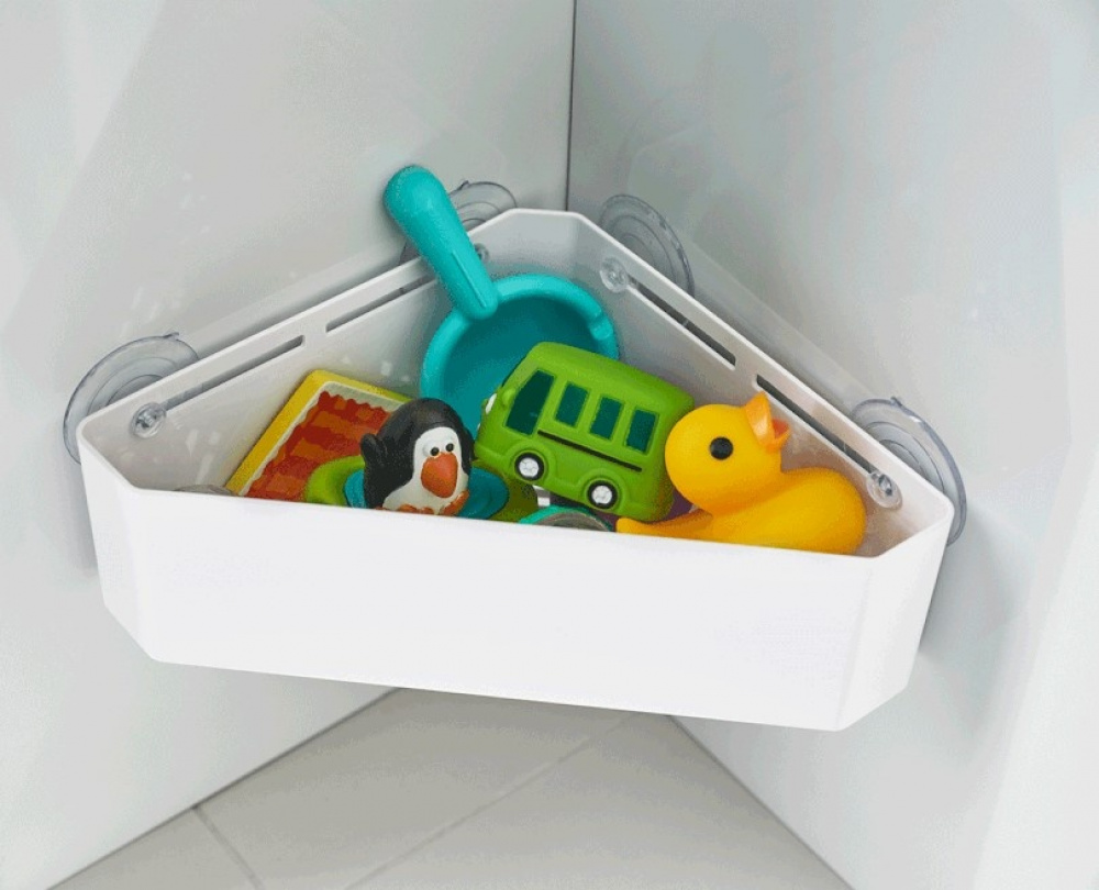 Corner shower basket with suction cups, TOWER, 22 x 27,5 x H 10 cm, Yamazaki, White in the group Storage / Bathroom storage / Bath and shower caddies at SmartaSaker.se (41327)