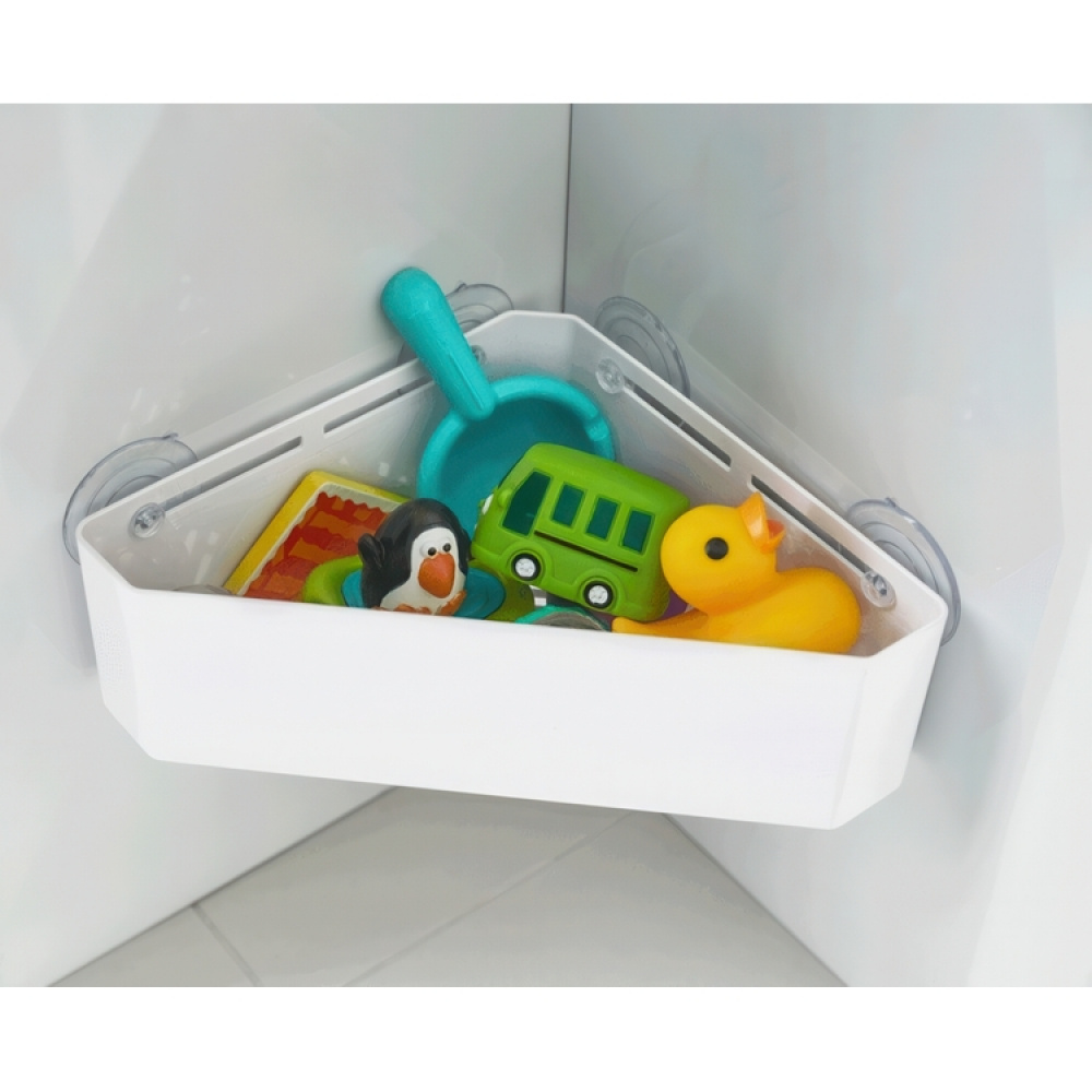 Corner shower basket with suction cups, TOWER, 22 x 27,5 x H 10 cm, Yamazaki, White in the group Storage / Bathroom storage / Bath and shower caddies at SmartaSaker.se (41327)