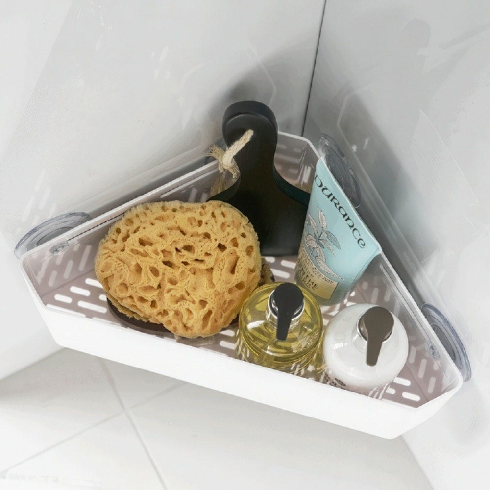 Corner shower basket with suction cups, TOWER, 22 x 27,5 x H 10 cm, Yamazaki, White in the group Storage / Bathroom storage / Bath and shower caddies at SmartaSaker.se (41327)