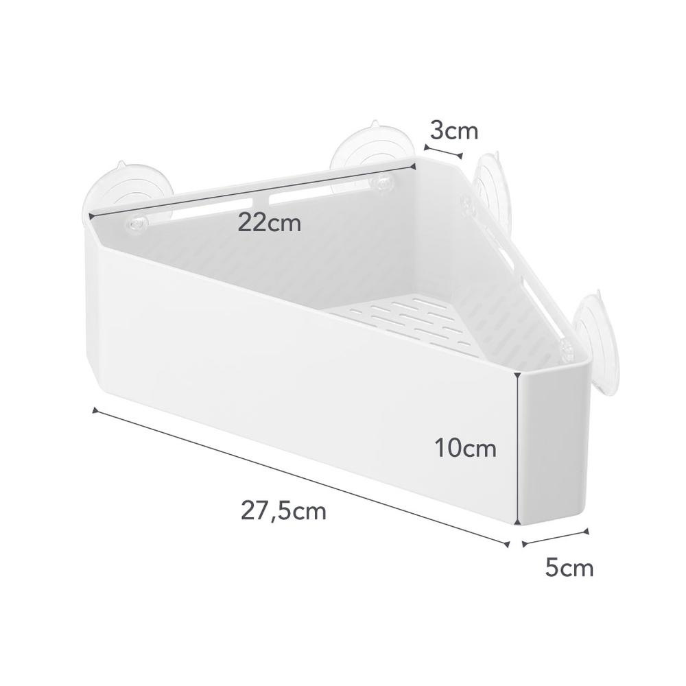 Corner shower basket with suction cups, TOWER, 22 x 27,5 x H 10 cm, Yamazaki, White in the group Storage / Bathroom storage / Bath and shower caddies at SmartaSaker.se (41327)