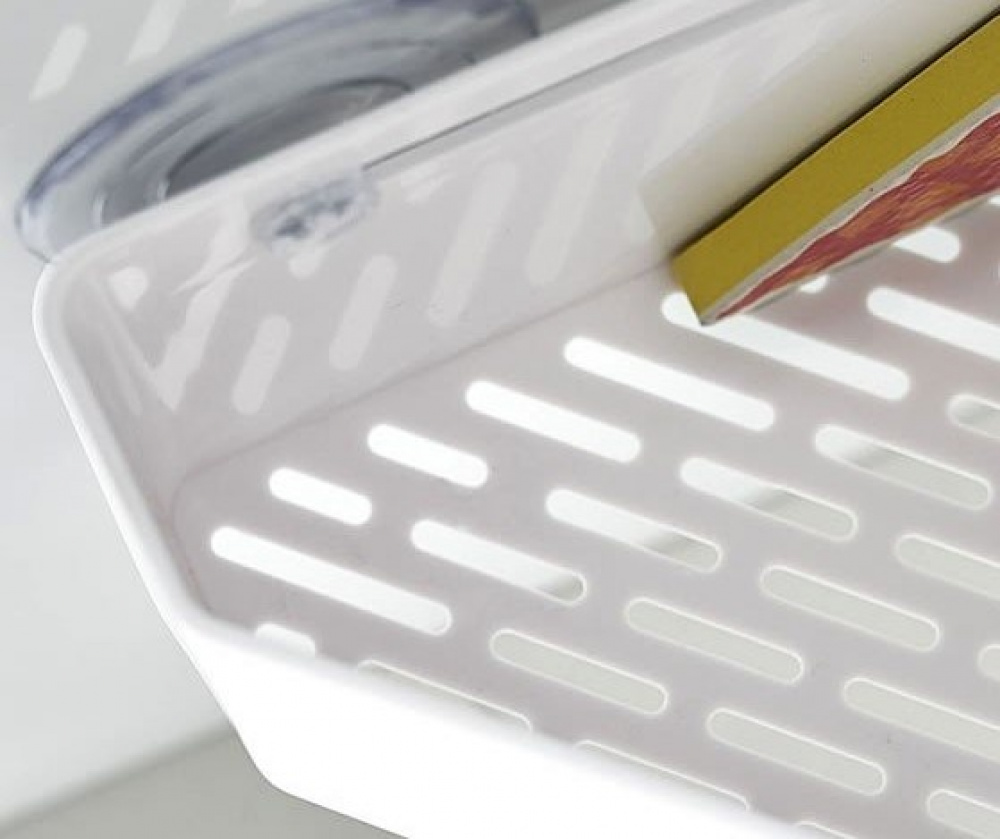 Corner shower basket with suction cups, TOWER, 22 x 27,5 x H 10 cm, Yamazaki, White in the group Storage / Bathroom storage / Bath and shower caddies at SmartaSaker.se (41327)