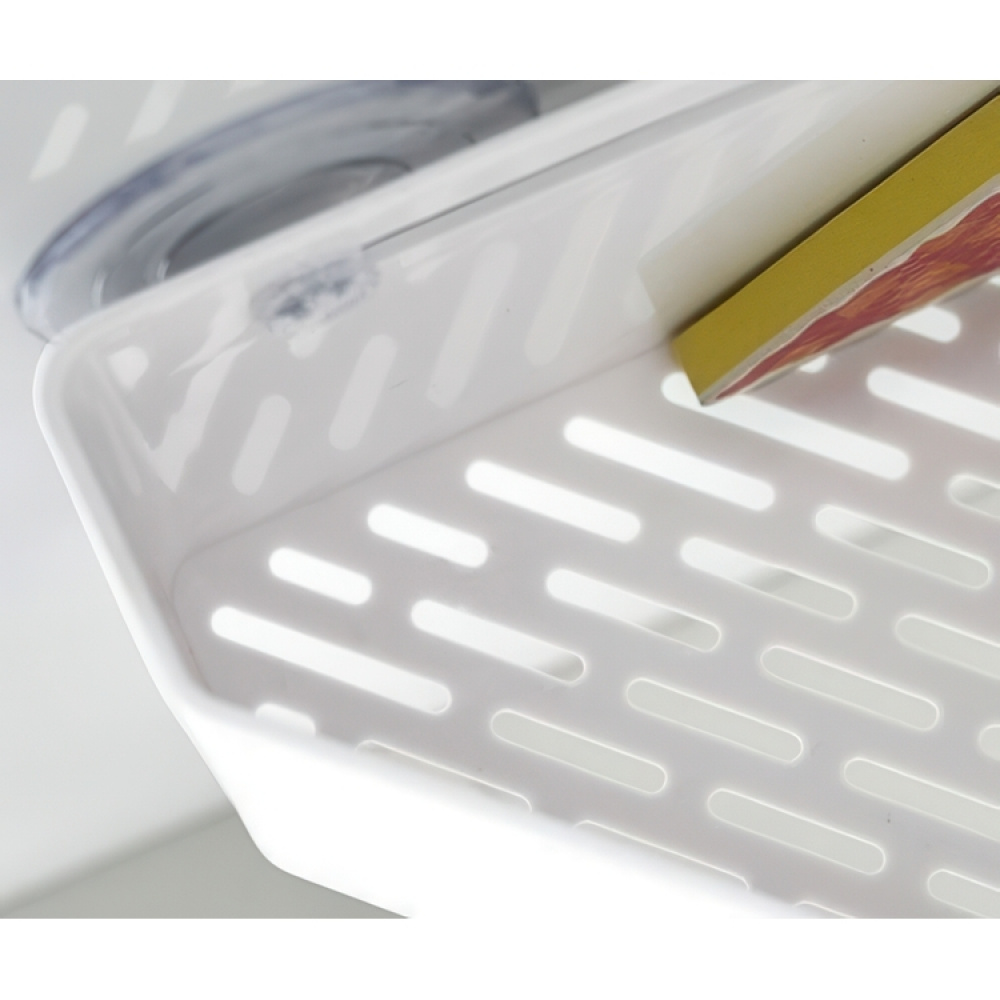 Corner shower basket with suction cups, TOWER, 22 x 27,5 x H 10 cm, Yamazaki, White in the group Storage / Bathroom storage / Bath and shower caddies at SmartaSaker.se (41327)