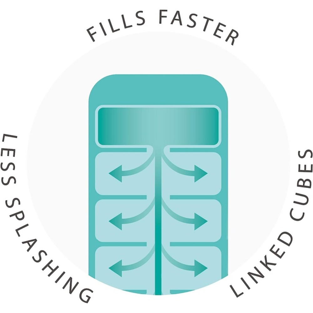 Stackable ice tray with lid, 14 cubes, FLOW EASY-FILL, Joseph Joseph, Turquoise in the group Storage / Kitchen storage at SmartaSaker.se (41331)