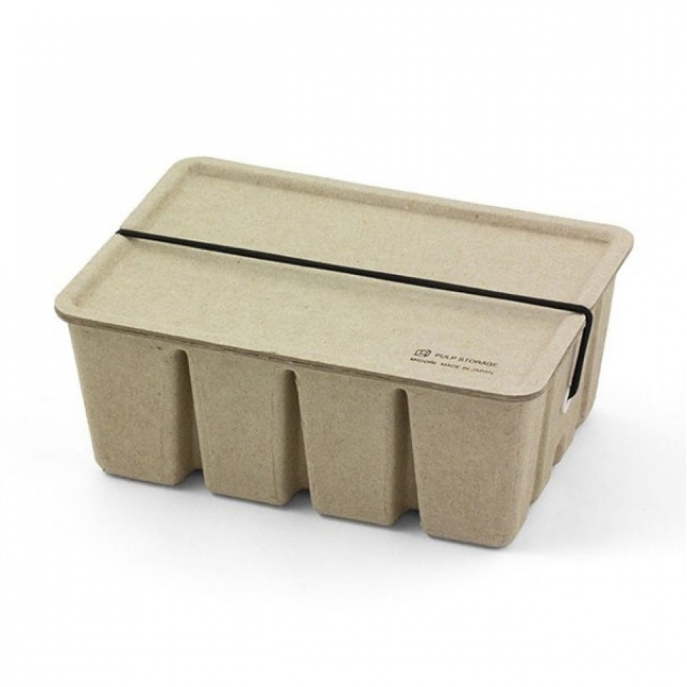 Box with lid, MIDORI PULP CASE, 12 x 16,7 x H 7 cm Beige in the group Storage / Storage boxes / Mini organizers / Boxes at SmartaSaker.se (41332)