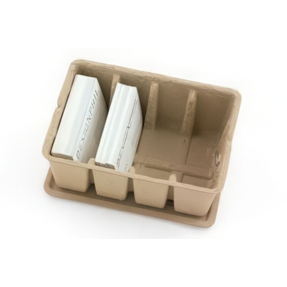 Box with lid, MIDORI PULP CASE, 12 x 16,7 x H 7 cm Beige in the group Storage / Storage boxes / Mini organizers / Boxes at SmartaSaker.se (41332)