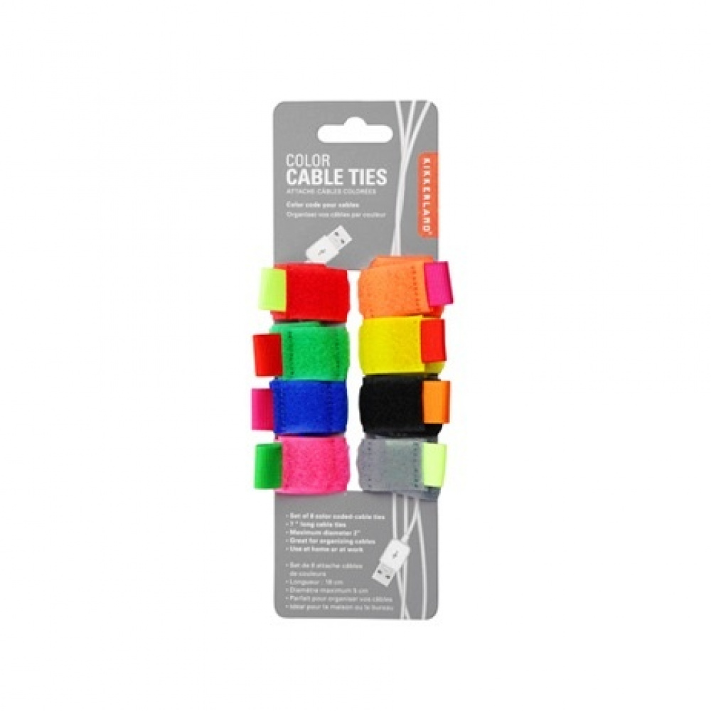 Cable ties for labeling and order, CABLE TIES, 8 pcs, Kikkerland, Multicolour in the group Storage / Office supplies at SmartaSaker.se (41335)