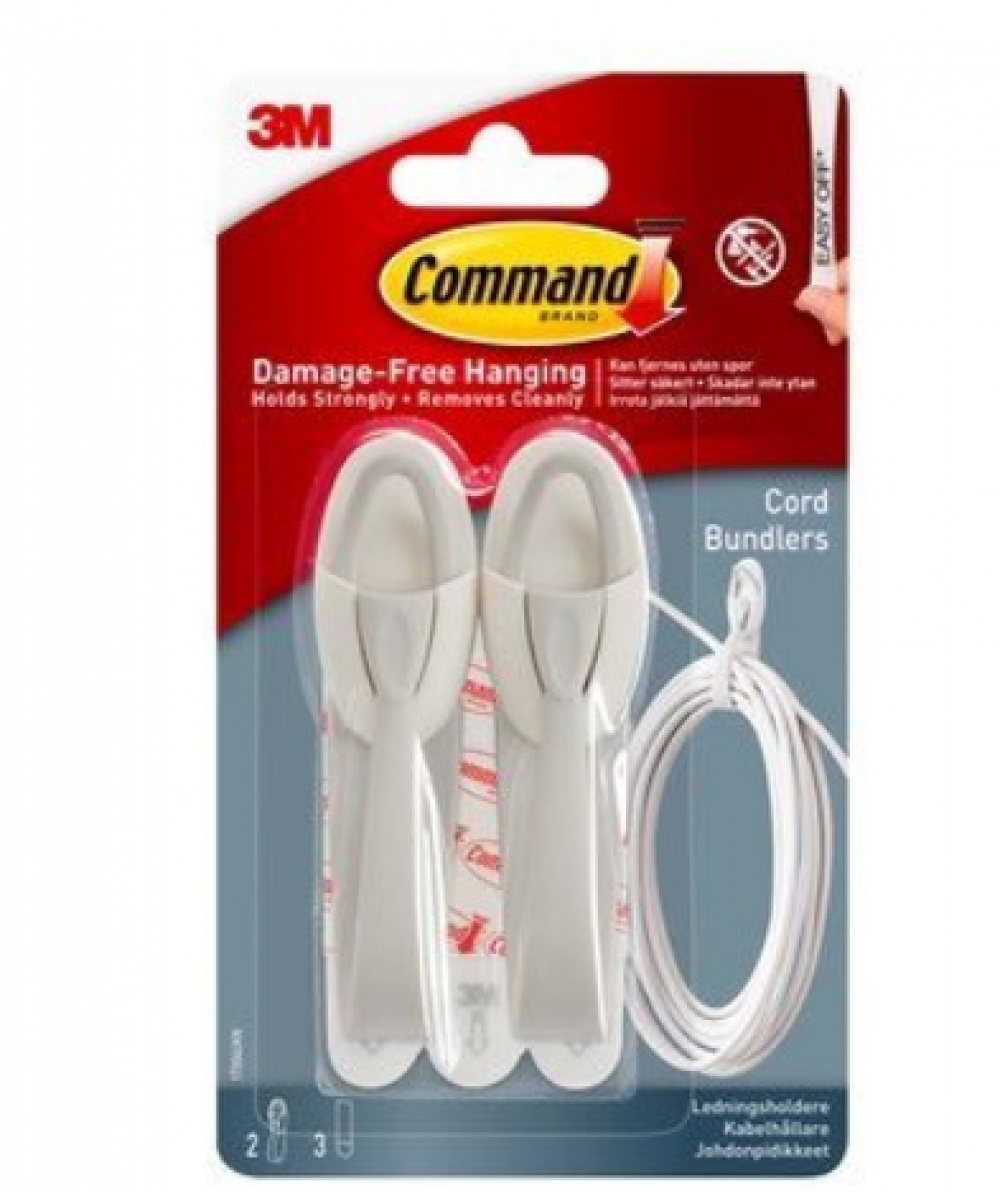 Cord Bundlers, Self-adhesive, Set of 2, COMMAND, 2,5 x H9,5 cm, White in the group Storage / Office supplies at SmartaSaker.se (41336)