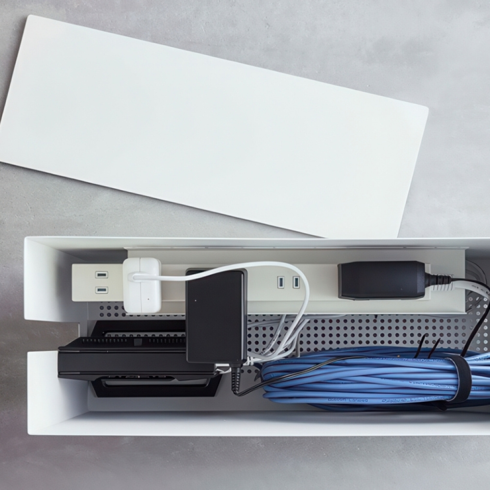 Cable organizer with Casters, TOWER LARGE CABLE BOX, Yamazaki in the group Storage / Storage boxes at SmartaSaker.se (41337)