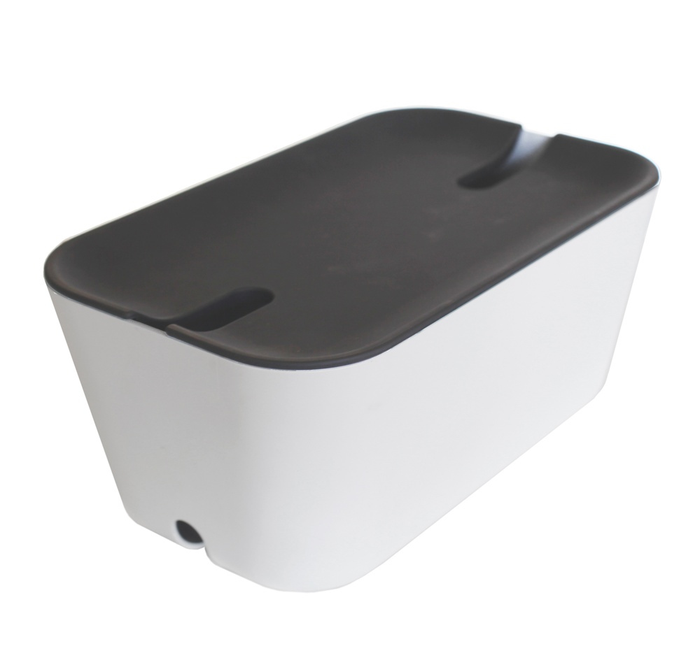 Cable organizer, BOSIGN, Medium, 30 x 18 x H 13,5 cm , White / Grey in the group Storage / Storage boxes at SmartaSaker.se (41338)
