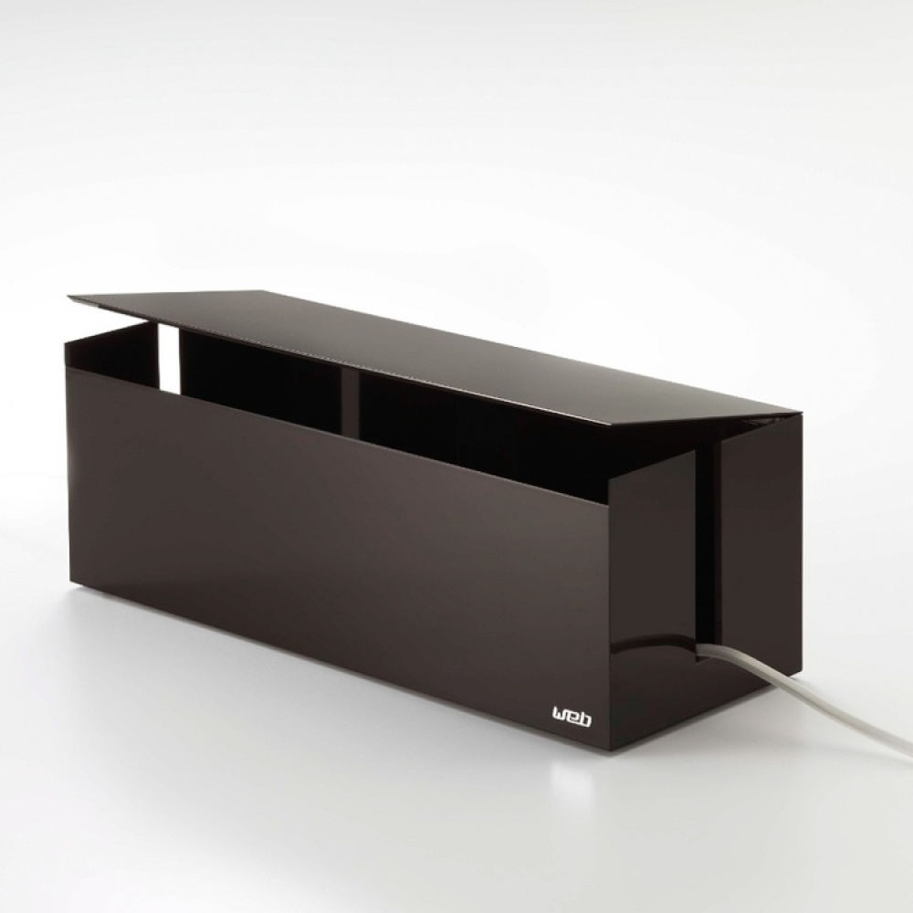 Cable organizer, WEB CABLE BOX, 40 x 15,5 x H 14,5 cm, Yamazaki, Dark Brown in the group Storage / Storage boxes at SmartaSaker.se (41342)