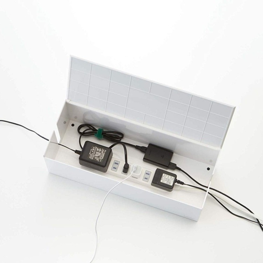Cable organizer, WEB CABLE BOX,40 x 15,5 x H 14,5 cm, Yamazaki, White in the group Storage / Storage boxes at SmartaSaker.se (41343)
