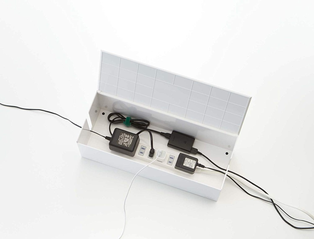 Cable organizer, WEB CABLE BOX,40 x 15,5 x H 14,5 cm, Yamazaki, White in the group Storage / Storage boxes at SmartaSaker.se (41343)