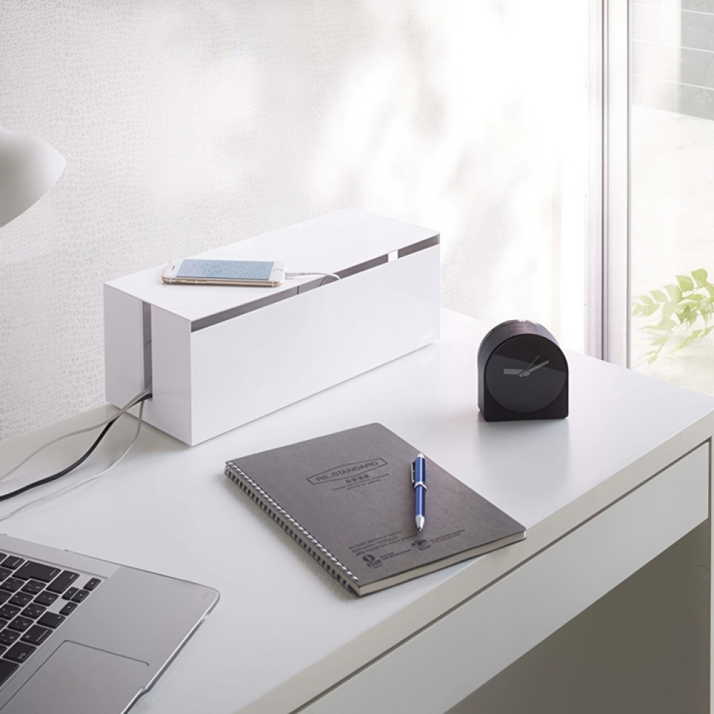 Cable organizer, WEB CABLE BOX,40 x 15,5 x H 14,5 cm, Yamazaki, White in the group Storage / Storage boxes at SmartaSaker.se (41343)