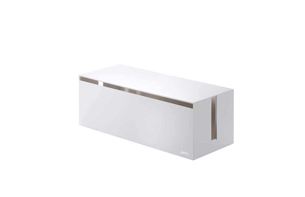 Cable organizer, WEB CABLE BOX,40 x 15,5 x H 14,5 cm, Yamazaki, White in the group Storage / Storage boxes at SmartaSaker.se (41343)