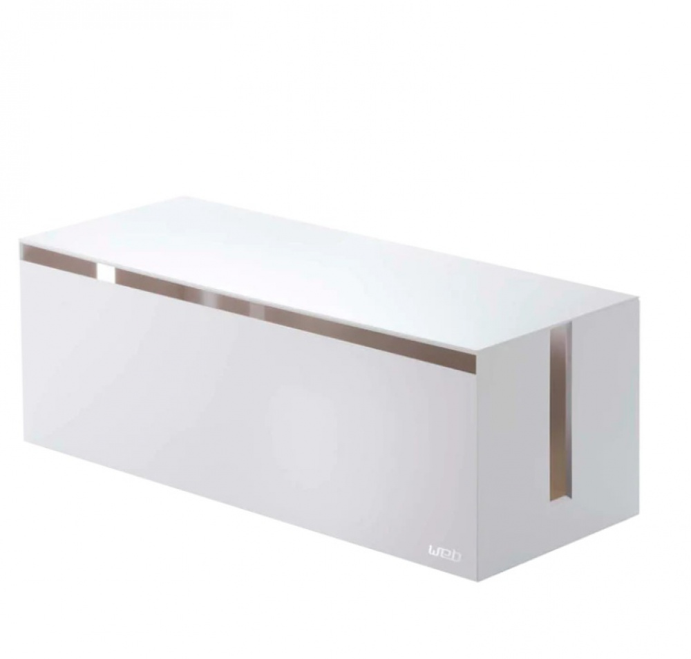 Cable organizer, WEB CABLE BOX,40 x 15,5 x H 14,5 cm, Yamazaki, White in the group Storage / Storage boxes at SmartaSaker.se (41343)