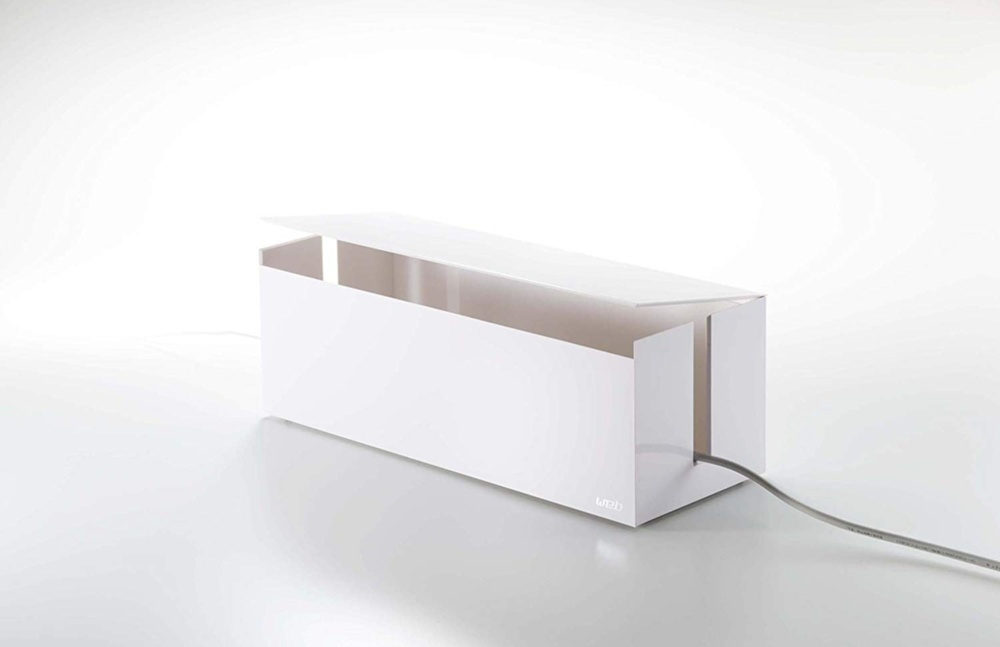 Cable organizer, WEB CABLE BOX,40 x 15,5 x H 14,5 cm, Yamazaki, White in the group Storage / Storage boxes at SmartaSaker.se (41343)