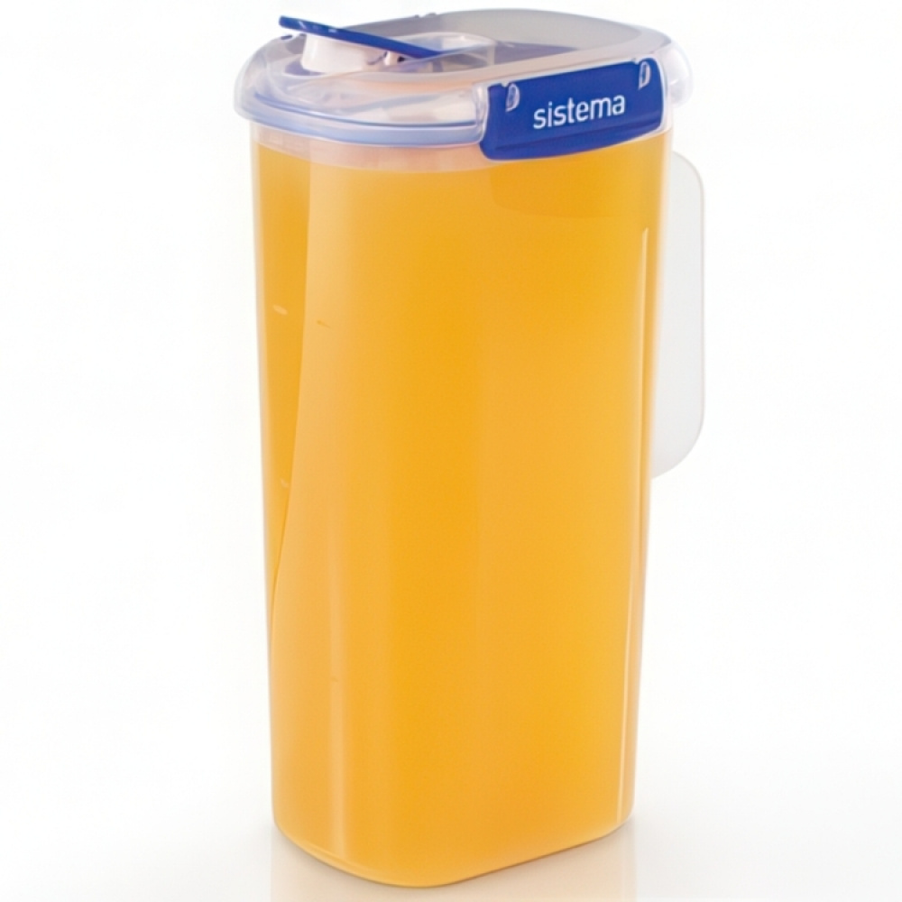 Jug with lid, 2 L, KLIP IT PLUS JUICE, Clear / Blue in the group Storage / Kitchen storage / Storage jars / Sistema storage jars at SmartaSaker.se (41347)