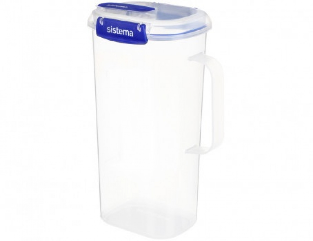 Jug with lid, 2 L, KLIP IT PLUS JUICE, Clear / Blue in the group Storage / Kitchen storage / Storage bins and jars / Sistema at SmartaSaker.se (41347)