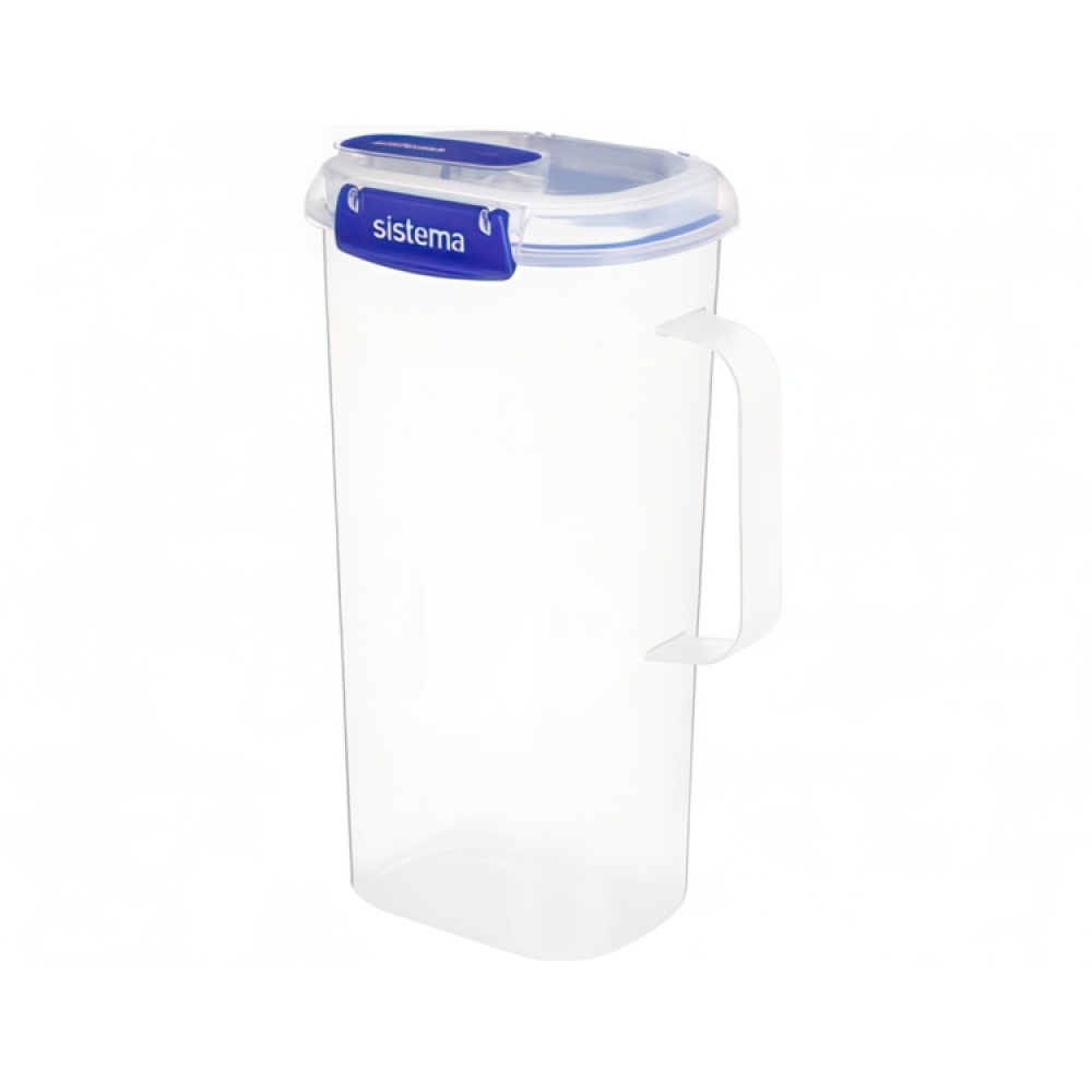 Jug with lid, 2 L, KLIP IT PLUS JUICE, Clear / Blue in the group Storage / Kitchen storage / Storage jars / Sistema storage jars at SmartaSaker.se (41347)
