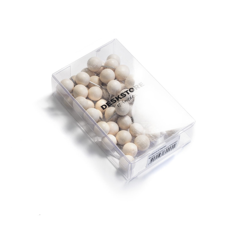 Push Pins, Set of 50, WOOD, Deskstore, Ø 0,9 cm, Nature in the group Storage / Office supplies at SmartaSaker.se (41349)