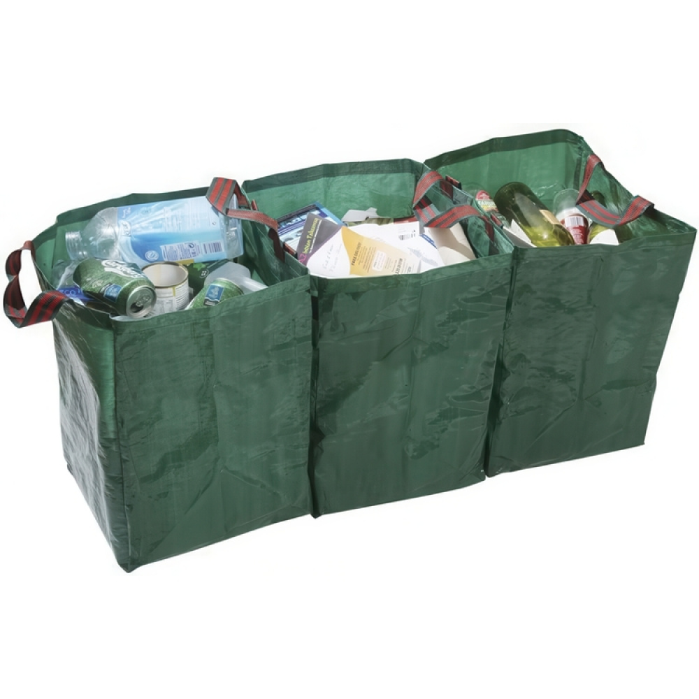 Bags for recycling, GARLAND RECYCLING, 3 bags, 33 x H48 cm, Green in the group Storage / Cleaning and waste sorting / Waste sorting at SmartaSaker.se (41356)