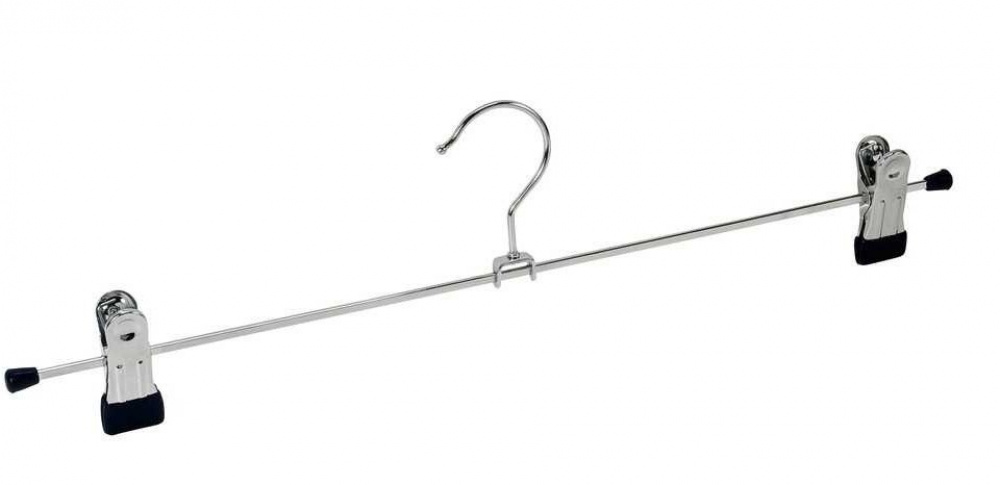Classic Hangers for skirts or trousers, Set of 2, BLUE LARGE CLAMP HANGERS, 40 cm, Silver / Blue in the group Storage / Wardrobe storage / Hangers and hooks at SmartaSaker.se (41360)