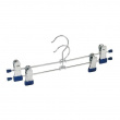 Classic Hangers for skirts or trousers, Set of 2, BLUE MEDIUM CLAMP HANGERS, 30 cm, Silver / Blue Classic Hangers for skirts or trousers, Set of 2, BLUE MEDIUM CLAMP HANGERS, 30 cm, Silver / Blue